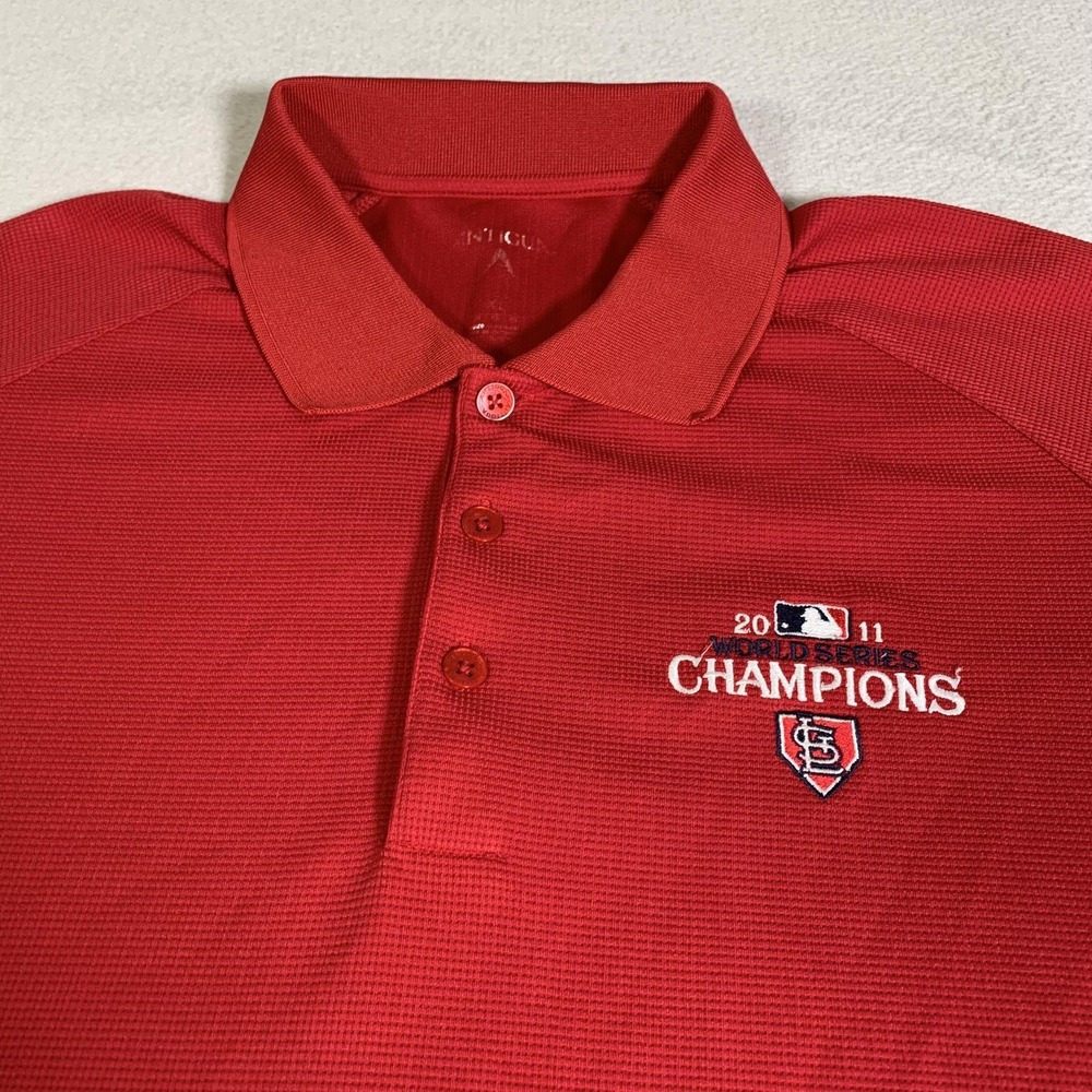 St. Louis Cardinals Shirt Mens XL Red MLB Baseball Antigua 2011 Champs Polo